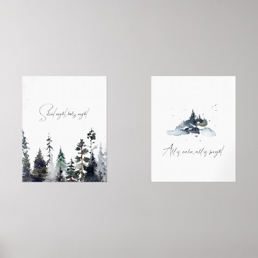 Waterverf Stille Nacht Kerstlied Muurkunst Sets (Voorkant)