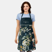 Waterverf Stilleven Kunst Bloemen Monogram & Naam Schort (Gedragen)