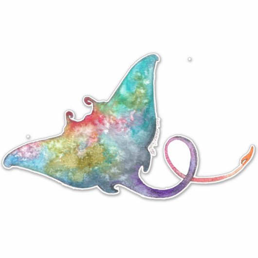 Waterverf Stingray Decal Sticker (Voorkant)
