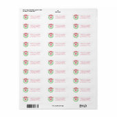 Waterverf Stip Lint Monogram Krans Adres Etiket (Full Sheet)