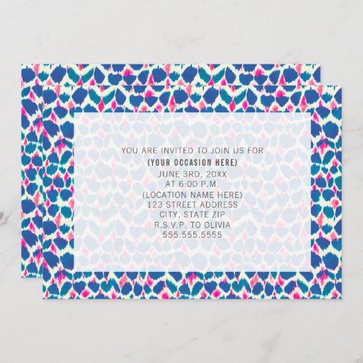 Waterverf Stip Roze Blauw Multifunctioneel Algemee Kaart (Voorkant / Achterkant)