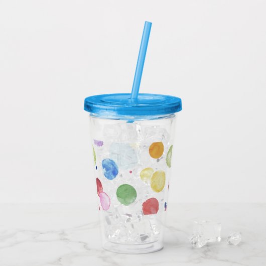 WATERVERF STIPPEN 1 ACRYL DRINKBEKER (Achterkant ijs)