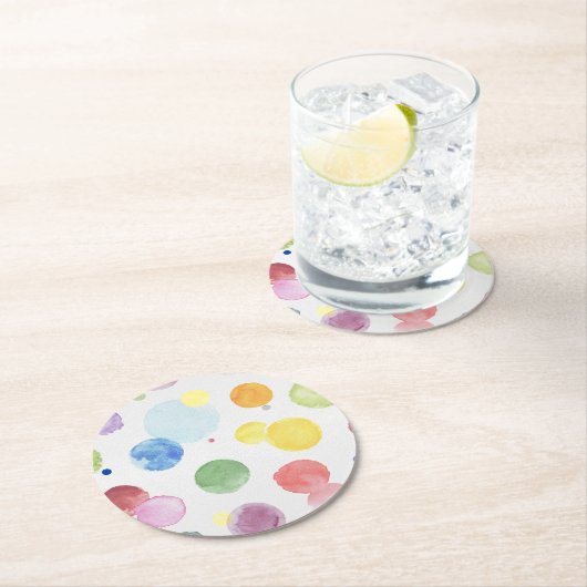 WATERVERF STIPPEN 1 RONDE KARTONNEN ONDERZETTER (Insitu)