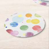 WATERVERF STIPPEN 1 RONDE KARTONNEN ONDERZETTER (Gebogen)