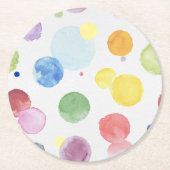 WATERVERF STIPPEN 1 RONDE KARTONNEN ONDERZETTER (Voorkant)