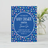 Waterverf Stippen Baby shower Kaart (Staand voorkant)