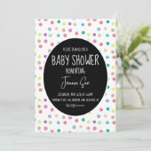 Waterverf Stippen Baby shower Kaart (Staand voorkant)