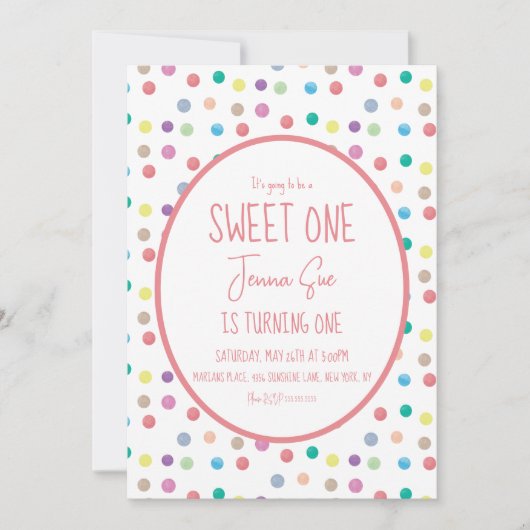 Waterverf Stippen Birthday Party Colorful Kaart (Voorkant)