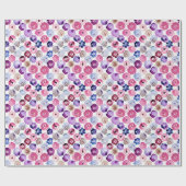 Waterverf stippen bloespatroon cadeaupapier (Vlak)