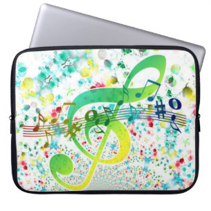 Waterverf Stippen en groen schoonmaakmiddel Laptop Sleeve