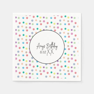 Waterverf Stippen Handschilderde kleurrijke verjaa Servet