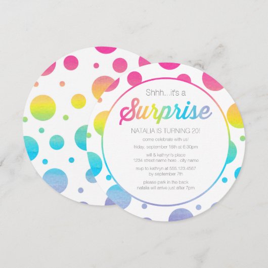 Waterverf Stippen Verlangde feestdag Kaart (Voorkant / Achterkant)