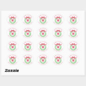 Waterverf Stipslinger Monogramma Krans Ronde Sticker (Vel)
