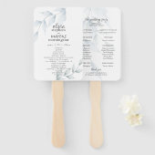 Waterverf Stofblauw Stofsalie Bloemmotief Handwaaier (Voorkant en achterkant)