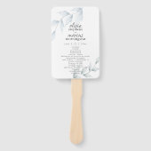 Waterverf Stofblauw Stofsalie Bloemmotief Handwaaier (Voorkant)