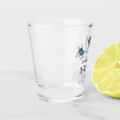 Waterverf Stofblauwe Bloemachtige Bruiloftsborrel Shot Glas (Links)