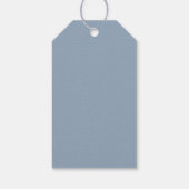 Waterverf Stofblauwe Bloemige Bruiloftsdouche Cadeaulabel (Achterkant)
