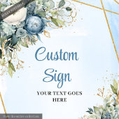 Waterverf Stofblauwe Eucalyptus Aangepast Bord Dec Poster