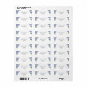 Waterverf Stofblauwe Hortensia Bloemen Bruiloft  Etiket (Full Sheet)