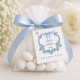 Waterverf Stofblauwe Hortensia Kuif Bruiloft Bedankjes Labels