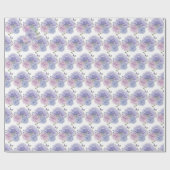 Waterverf Stofblauwe & Lila Hydrangea Huwelijk Cadeaupapier (Vlak)