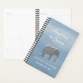 Waterverf Stofblauwe Trouwdag Planner (Display)