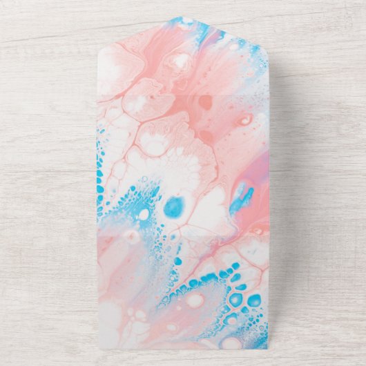 Waterverf stoffelijk roos Alle in één bruiloft uit All In One Uitnodiging (Buitenkant)