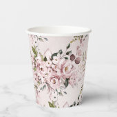 Waterverf Stoffen Rozen Hydrangeas DIY achtergrond Papieren Bekers (Achterkant)