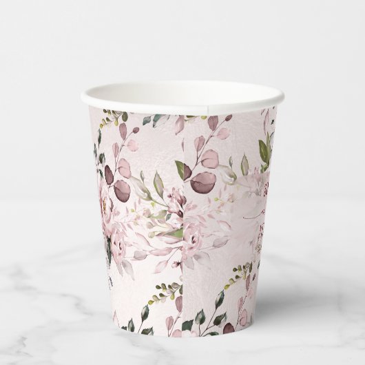 Waterverf Stoffen Rozen Hydrangeas DIY achtergrond Papieren Bekers (Rechts)