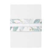 Waterverf Stoffig Blauw Bloemen Elegant Goud Bruil Uitnodigingen Wikkel (Achterkant Voorbeeld)