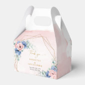 Waterverf Stoffig blauw en blozend eucalyptus Bedankdoosjes (Achterkant)