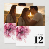 Waterverf Stoffig Roos Bloemen Foto Tabel Nummer Kaart (Voorkant / Achterkant)