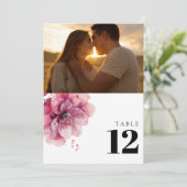 Waterverf Stoffig Roos Bloemen Foto Tabel Nummer Kaart (Staand voorkant)