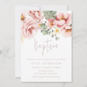 Waterverf Stoffig Roos Mooie Doop Kaart (Voorkant)