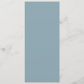 waterverf stoffige blauwe bloemen bruiloft menu (Achterkant)