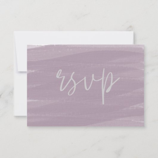 Waterverf stoffige mauve penseelstreek RSVP kaart (Achterkant)