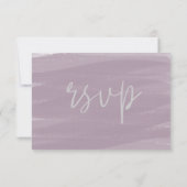 Waterverf stoffige mauve penseelstreek RSVP-kaart RSVP Kaartje (Achterkant)