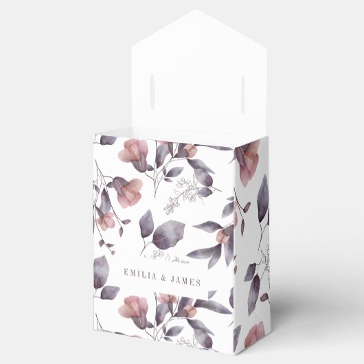 waterverf stoffige paarse twilight-bruiloft bedankdoosjes (Geopend)