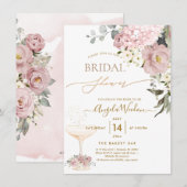 Waterverf Stofrozen Bruidsboeket Bruiloft Feest Kaart (Voorkant / Achterkant)