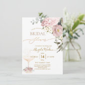 Waterverf Stofrozen Bruidsboeket Bruiloft Feest Kaart (Staand voorkant)