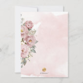 Waterverf Stofrozen Bruidsboeket Bruiloft Feest Kaart (Achterkant)