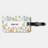 Waterverf Stomme dieren Gepersonaliseerd Bagagelabel (Achterkant horizontaal)