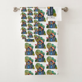 Waterverf Stomme Home Sweet Home Art Bad Handdoek