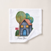 Waterverf Stomme Home Sweet Home Art Bad Handdoek (Wasdoekje)
