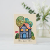 Waterverf Stomme Home Sweet Home Art Briefkaart (Staand voorkant)