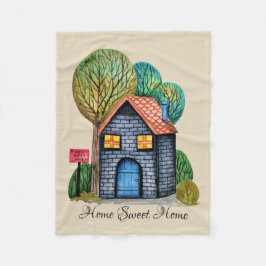Waterverf Stomme Home Sweet Home Art Fleece Deken