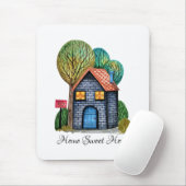 Waterverf Stomme Home Sweet Home Art Muismat (Met muis)