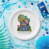 Waterverf Stomme Home Sweet Home Art Papieren Bordje (Feest)