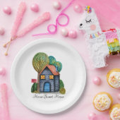 Waterverf Stomme Home Sweet Home Art Papieren Bordje (Feest)