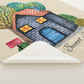 Waterverf Stomme Home Sweet Home Art Sherpa Deken (3/4)